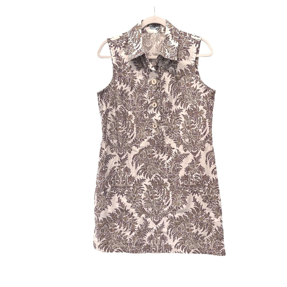 J. McLaughlin Preppy Sleeveless‎ Shift Dress Lavender Botanical Floral Print 8